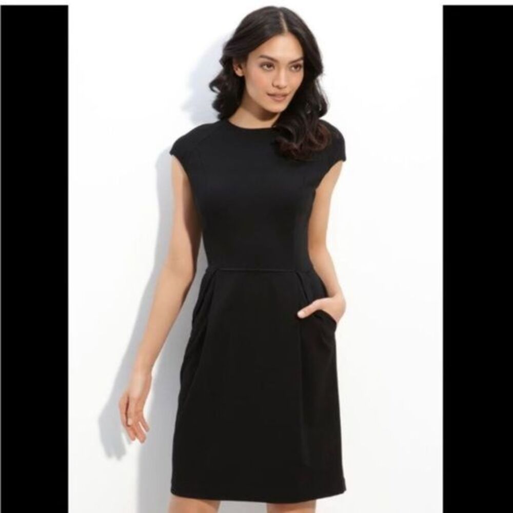 Lafayette 148 Black Ponte Knit Sheath Work/Office Dress